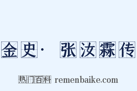 金史·张汝霖传是什么意思的图片